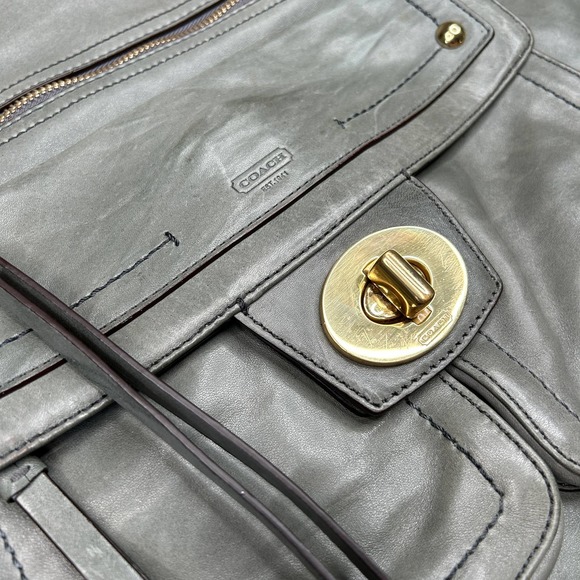 Coach | Vintage 2000s Y2K Large Grey Hobo Genuine Leather - Picture 4 of 8